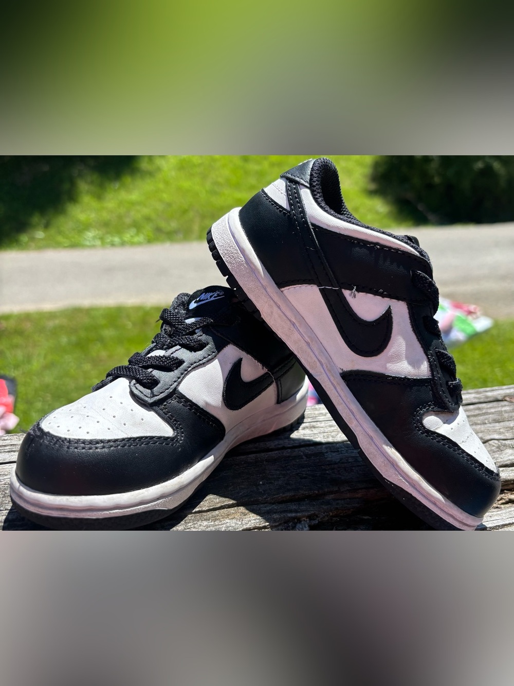 Nike Kids Black and White Low-Top Sneakers — Youth Athletic Shoes - Picture 2 of 5